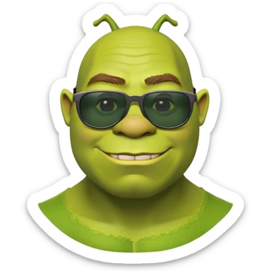 Shrek with sunglasses  sticker