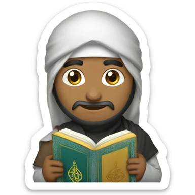 Muslim with Quran and religious sign  sticker