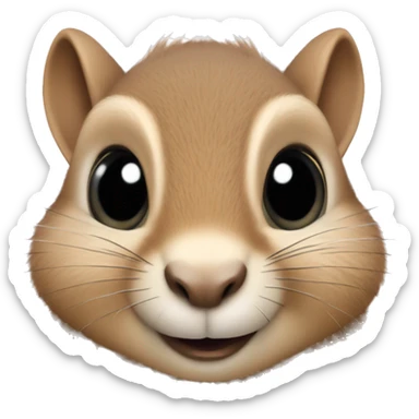 squirrel with cunning eyes with a flower sticker