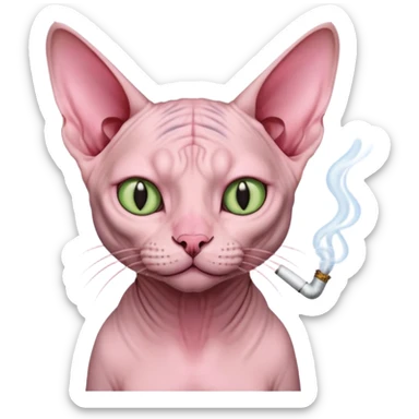 Sphynx cat smoking weed cute  sticker