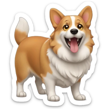 barking corgi sticker