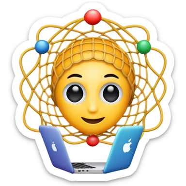 logo para una aplicación que se llama "Net Genius" usa el nombre de la aplicación para crear el logo sticker