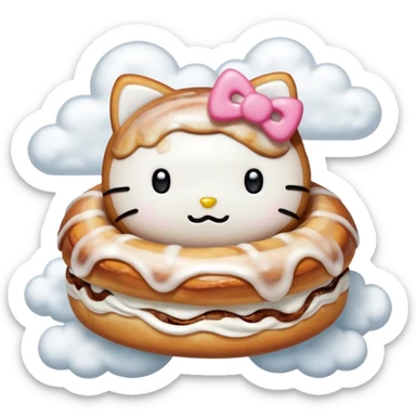 Cinnamon roll from hello Kitty dancing in the clouds sticker