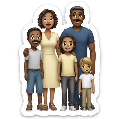 familia papa, mama, 1 hermanos y 1 hermana sticker