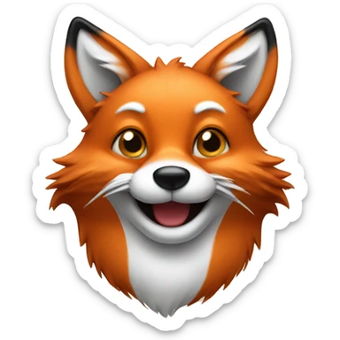 fox wearing a moustache and winking sticker