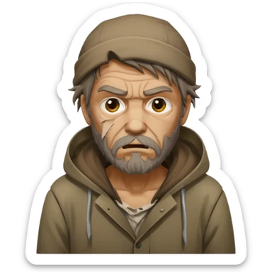 homeless guy mugging someone sticker