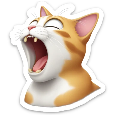 Cat yawning sticker