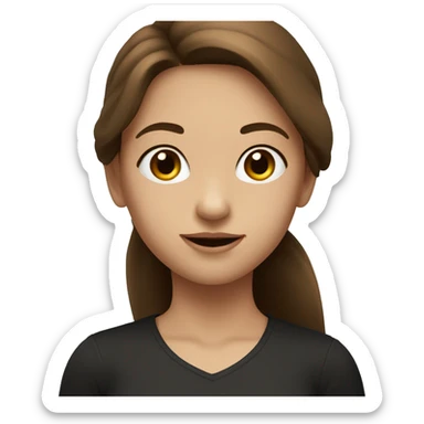 A girl with straight brown hair and slightly swarthy skin. Find also wearing a black top and our silver pendant with a small letter K. sticker