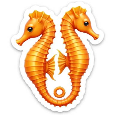 orange seahorse sticker