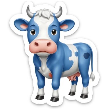 Dune vache blanc bleu belge sticker