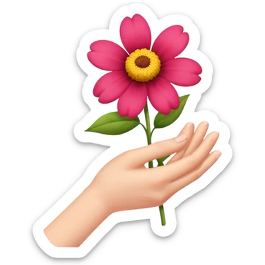 A hand grabbing a flower sticker