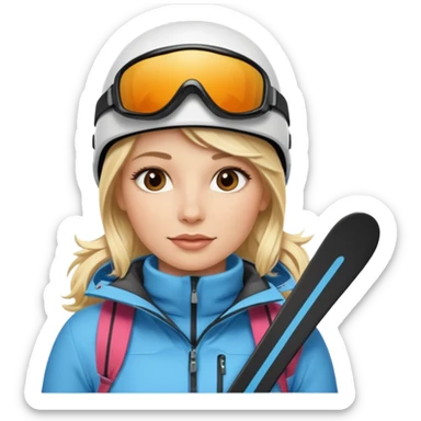 Blonde Woman, Ski, Background Matterhorn  sticker