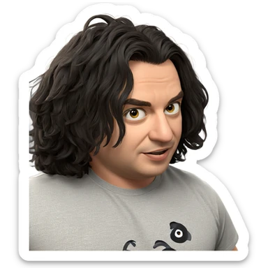 confident boy in black shirt sticker