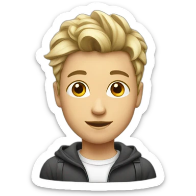 a white student with hairstyle French sticker