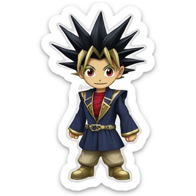 Yugi muto from the popular anime yugioh duel monsters sticker
