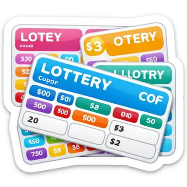 Create blank lottery coupon, clean and colorful, with different header colors and simple grid sections. No numbers, no text sticker