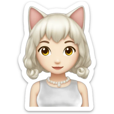 pearl neko girl sticker