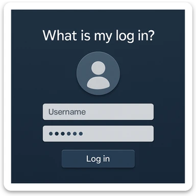 what is my log in?  sticker