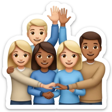 group holding hands sticker