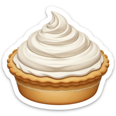 cream pie with whipped topping, simple, clear sticker