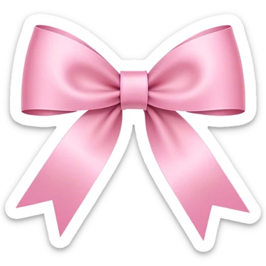 Super ultra-thin and stretched ribbon bow, as narrow as possible, single loop, no extra loops, no fluffy or rounded shapes, only one long and sleek ribbon, delicate, minimalist, NO DOUBLE LOOPS, NO THICKNESS, ONLY A SINGLE SLIM LINE pink sticker