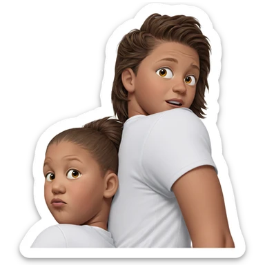 two boys in white shirts sticker