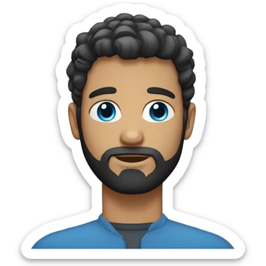 bearded guy with buzzed hair and blue eyes sticker