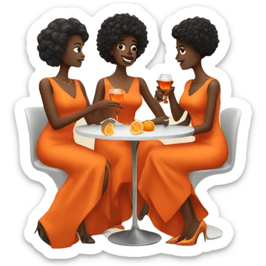 Three woman with orange dresses drinking aperol  sticker