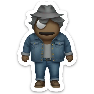 mysterious man in denim jeans sticker