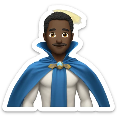 blue moon wearing a cape sticker