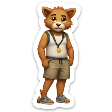 A furry in shorts sticker