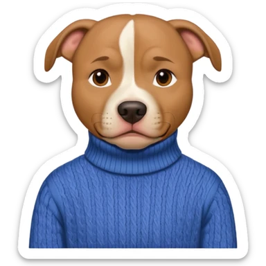 pitbull with a human neck and a sweater pfp sticker