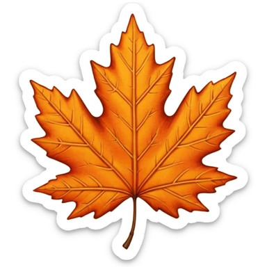 leaf orange sticker