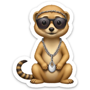 Meerkat with chain and sunglasses sticker