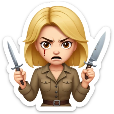 Angry vanessa with a knife sticker