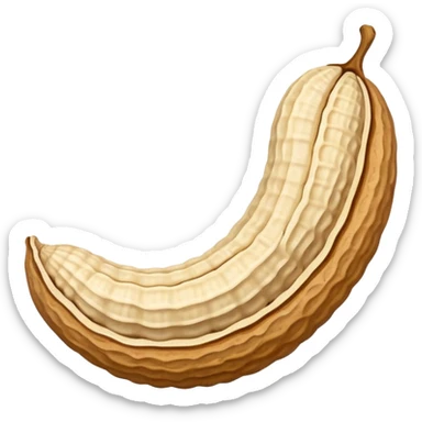 a curve peanut in rough beige textured shells sticker