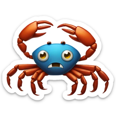 Crab sitting on the wall while partying like crazy douug sticker