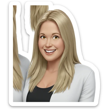 smiling girl with blonde hair sticker