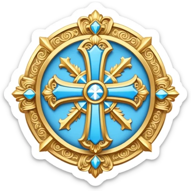 saint emblem with light blue cross sticker