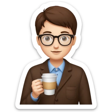 coffe and glassesü sticker