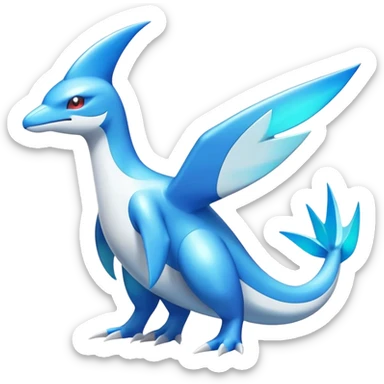 Shiny Latios-Latias-Salamence-Koraidon-Fakémon-hybrid-creature (full body)  sticker
