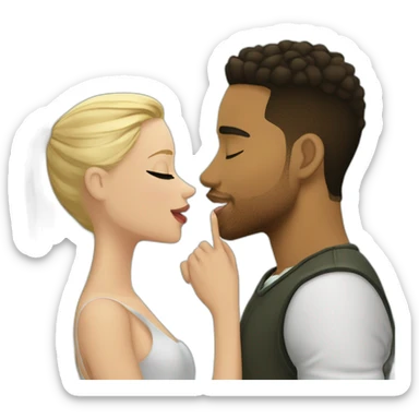 Romeo Santos kiss the mouth of the blond girl and green eyes sticker