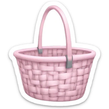 Pastel pink basket with grey clothing sticker