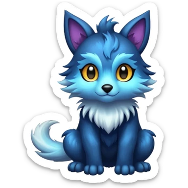 Shiny Colorful Dark-Colored Furry Fionbri-creature by Falvie (full body) sticker