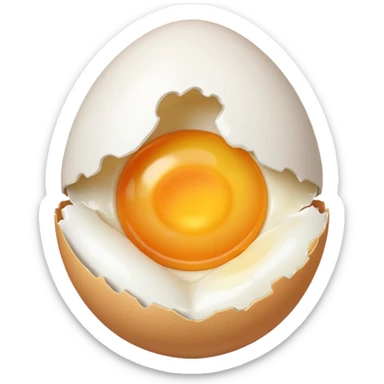 Cracked egg with no yolk sticker