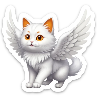 flying cat with wings sticker