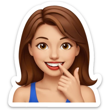 Carita sonriente sexy mordiéndose un dedo sticker