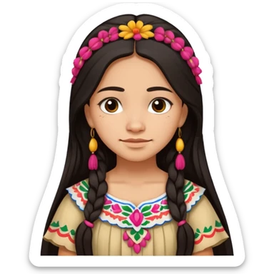 Mexican girl with very sad smile sticker