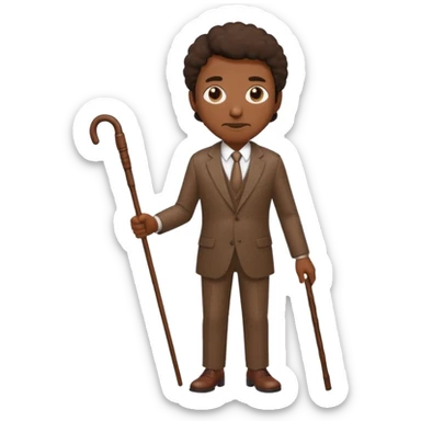 Just give me the clothes like a brown suit and a stick no peron wearing it  sticker