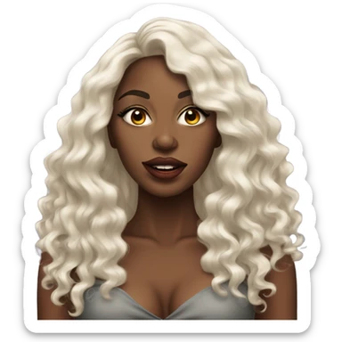 stunning african woman big lips and long wavy hair  sticker